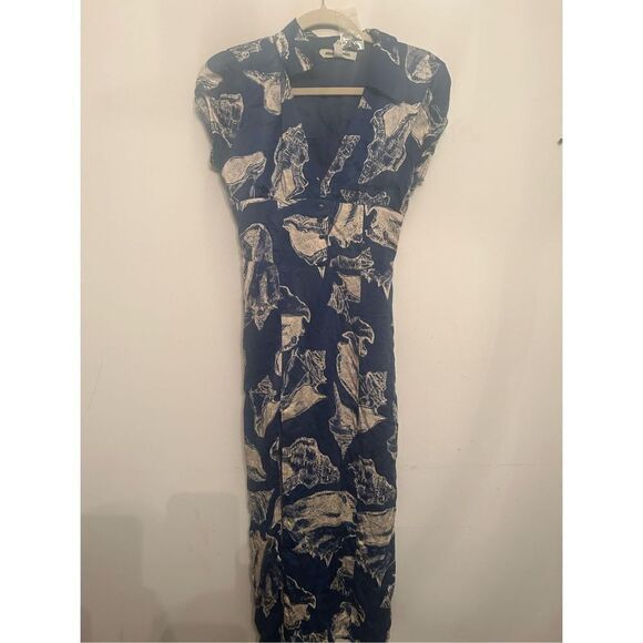 Urban Outfitters Uo Chantelle Side Slit Midi Dress in Blue size S - Picture 3 of 8